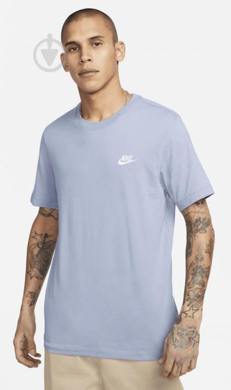 Футболка Nike M NSW CLUB TEE AR4997-493 р.L голубой - фото 3