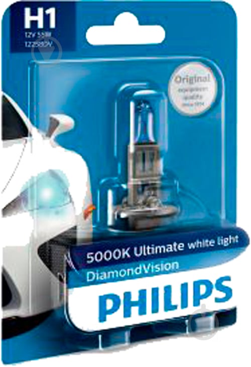 Автолампа розжарювання Philips DiamondVision H1 55 Вт 1 шт.(82690930) - фото 1