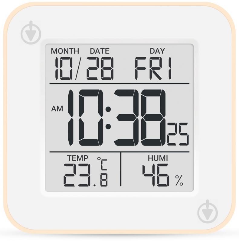 Термогигрометр Стеклоприбор Т-19 с часами бежевый - фото 1