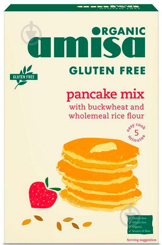 Суміш для випікання Organic Pancake Mix Gluten 180 г TM AMISA (8000019429321) - фото 1