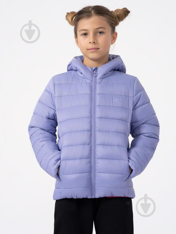 Куртка для дівчаток 4F DOWN JACKET F266 4FJAW23TDJAF266-34S блакитна - фото 2