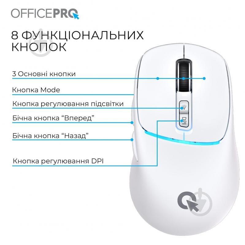Мышка беспроводная GamePro M468W Silent Click Wireless white (M468W) - фото 10