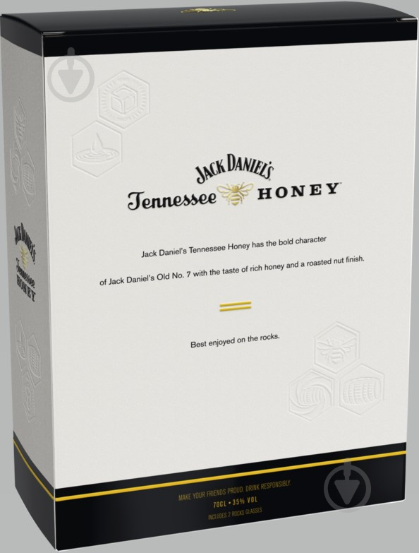 Ликер Jack Daniel's Tennessee Honey 35% + 2 бокала в картонной коробке 0,7 л - фото 2