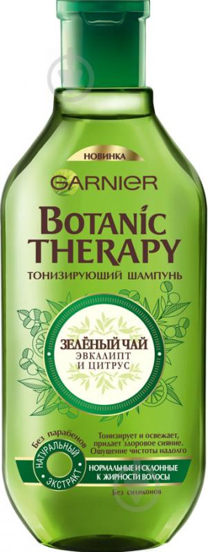 Шампунь Garnier Botanic Therapy Зелений чай, евкаліпт і цитрус для нормального та схильного до жирності волосся 400 мл - фото 1