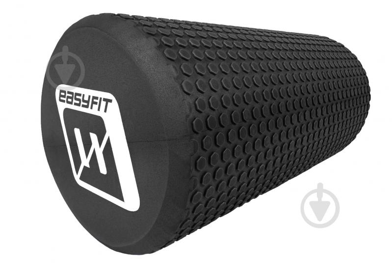 Массажный ролик EasyFit Foam Roller 30 см черный - фото 1