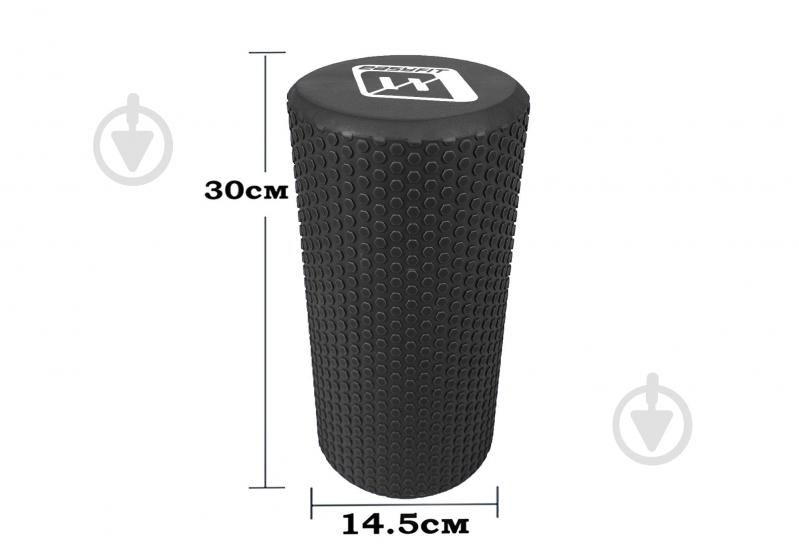 Масажний ролик EasyFit Foam Roller 30 см чорний - фото 2