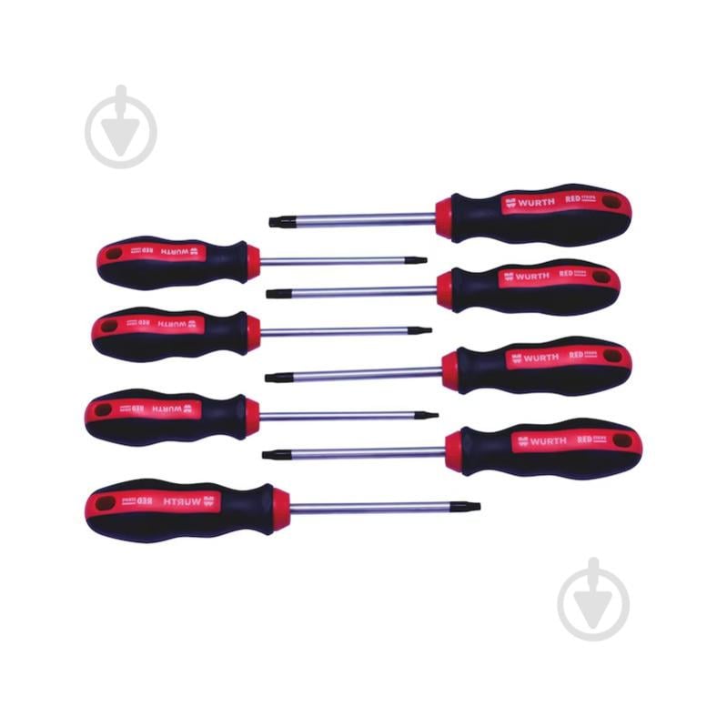 Набір викруток WURTH TORX з отвором TX8-30 8 шт. RED STRIPE 575193480 - фото 1