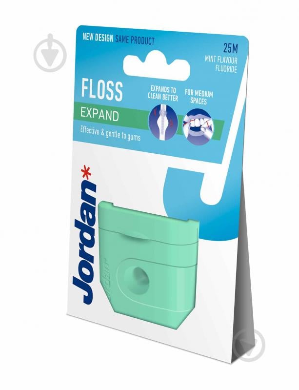 Зубная нить-флосс Jordan Expand Fresh floss расширяющийся с фтором, мятой, воском и зубной пасты 25 м - фото 1