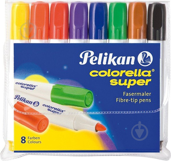 Фломастеры Colorella Super 8 цветов утолщенные Pelikan - фото 1