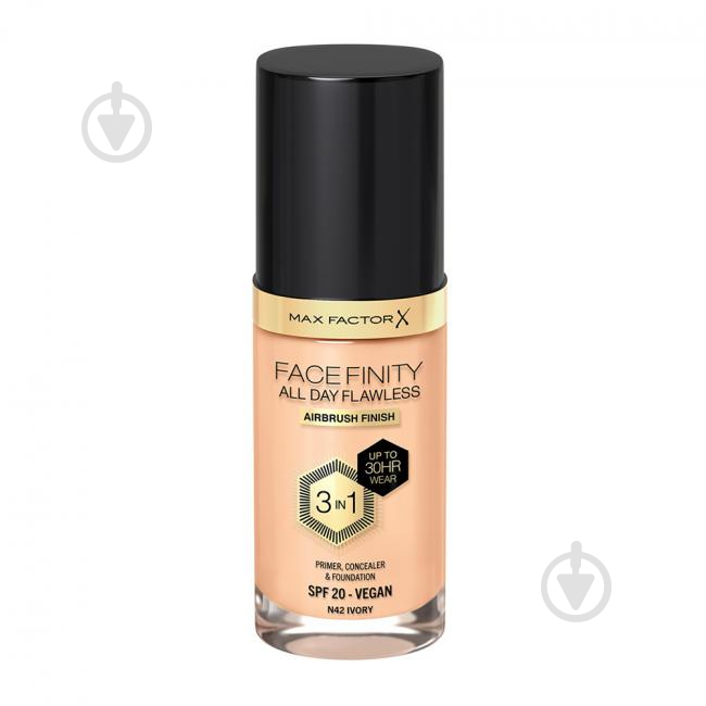 Тональна основа Max Factor Facefinity All Day Flawless 3-in-1 (045) Warm Almond 30 мл - фото 1