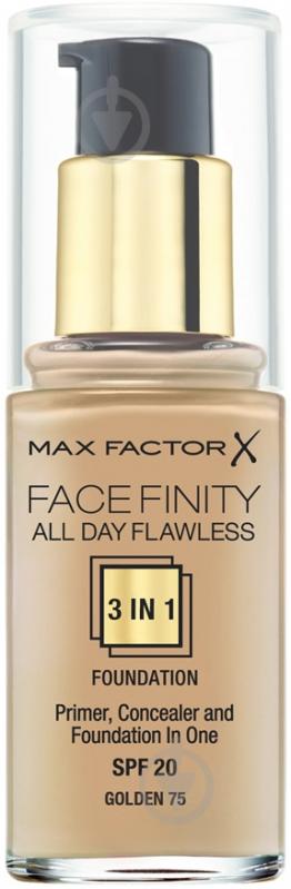 Тональная основа Max Factor FACEFINITY № 75 легкий загар 30 мл - фото 1