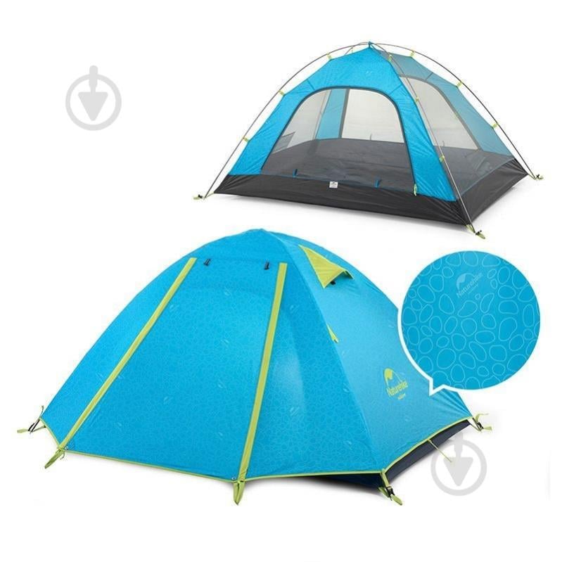 Палатка Naturehike трехместный P-Series NH18Z033-P 210T/65D Голубой 6975641887331 - фото 3 Палатка Naturehike трехместный P-Series NH18Z033-P 210T/65D Голубой 6975641887331 - фото 3