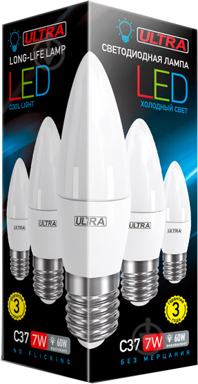 Лампа світлодіодна Ultra LED 7 Вт C37 матова E27 180-265 В 4000 К U LED С37 7W E27 4000K - фото 2