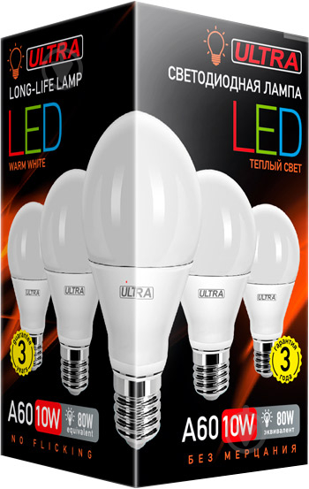 Лампа світлодіодна Ultra LED 10 Вт A60 матова E27 180-265 В 3000 К U LED A60 10W E27 3000K - фото 2