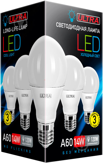 Лампа світлодіодна Ultra LED 14 Вт A60 матова E27 180-265 В 4000 К U LED A60 14W E27 4000K - фото 2