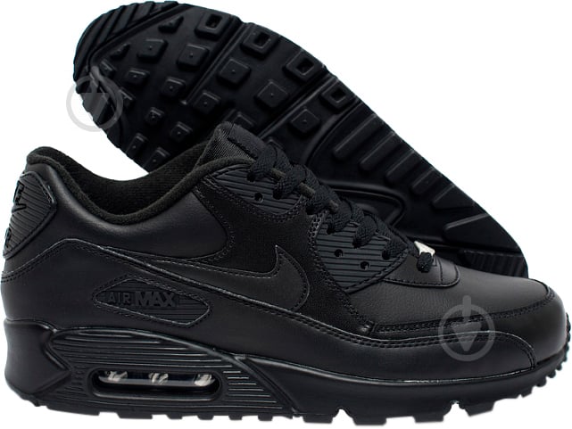 Кросівки чоловічі зимові Nike AIR MAX 90 LEATHER 302519-001 р.44,5 чорні - фото 1