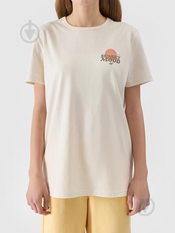 Футболка 4F TSHIRT M1136 4FJWSS24TTSHM1136-11S р.146 бежевый - фото 5