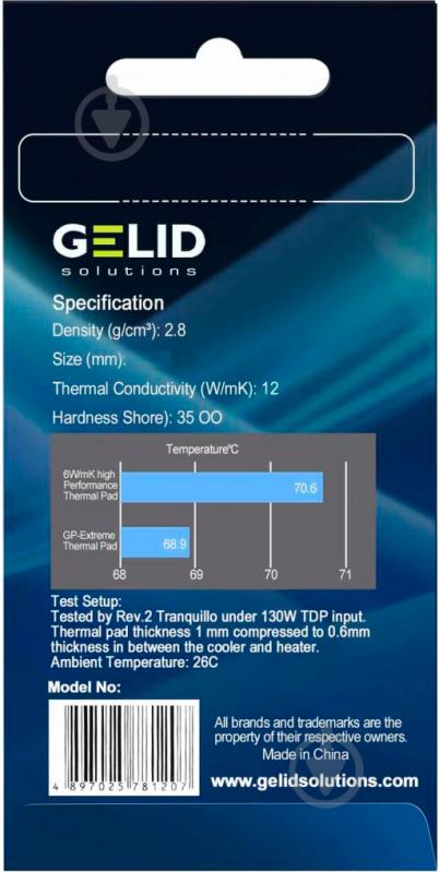 Термопрокладка Gelid Solutions GP-Extreme 120x20x1.5 mm (TP-GP05-C) - фото 4