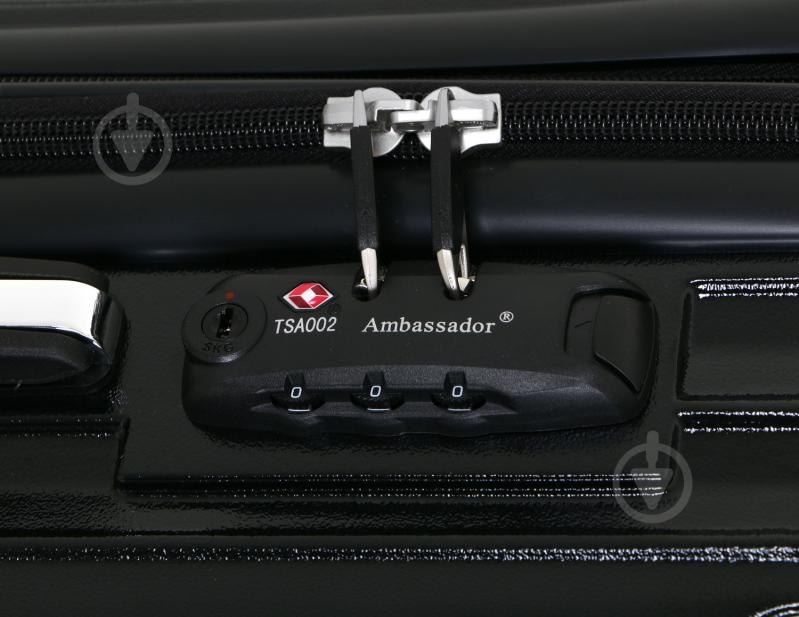 Валіза Ambassador A8573 чорний на 4 колесах M - фото 6