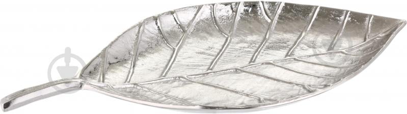 Поднос Inari Leaf 39x20x6 см серебряный - фото 1 Поднос Inari Leaf 39x20x6 см серебряный - фото 1