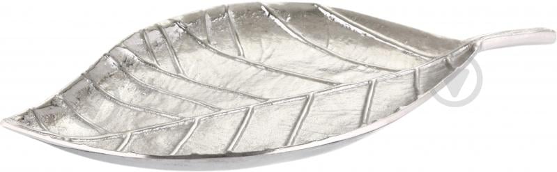 Поднос Inari Leaf 39x20x6 см серебряный - фото 2 Поднос Inari Leaf 39x20x6 см серебряный - фото 2