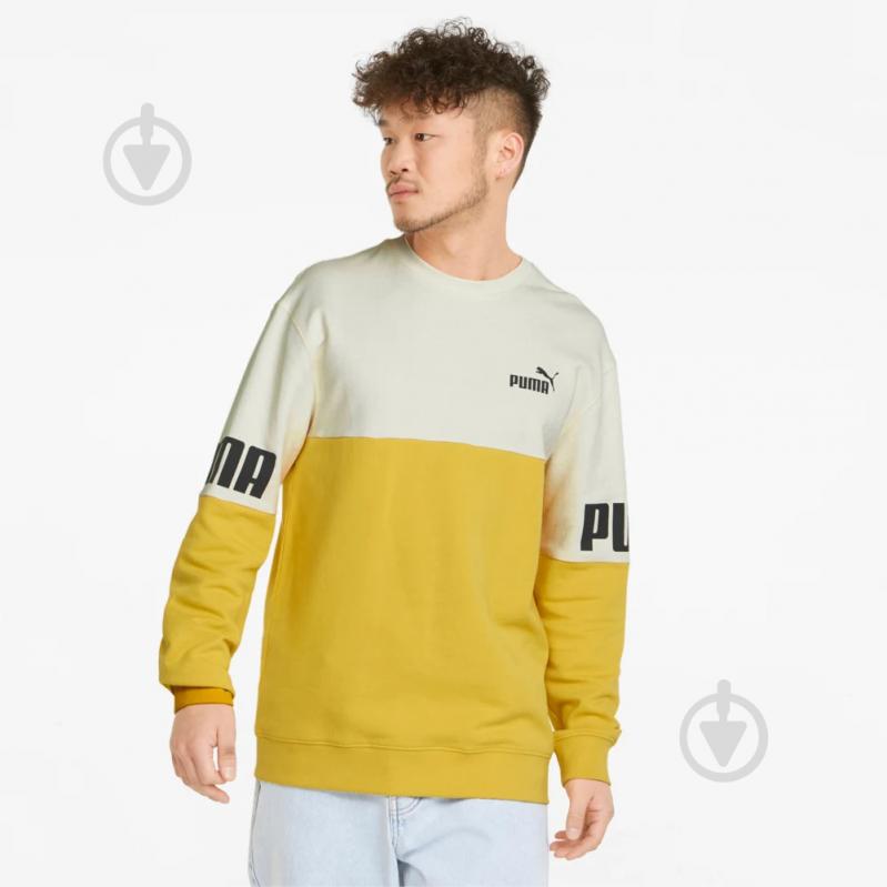 Свитшот Puma POWER COLORBLOCK CREW 84800831 р. XL желтый - фото 1