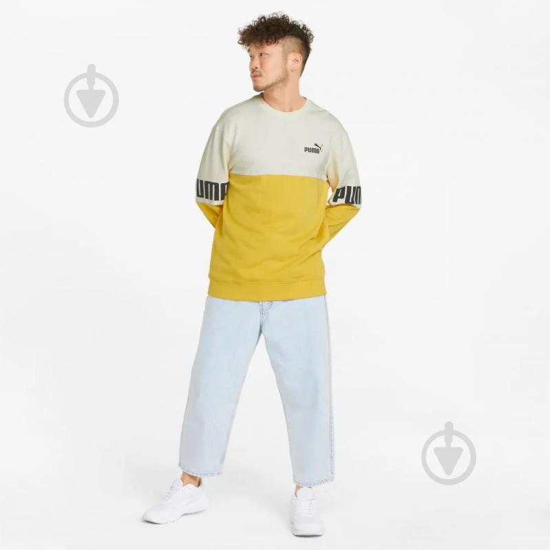 Свитшот Puma POWER COLORBLOCK CREW 84800831 р. XL желтый - фото 3