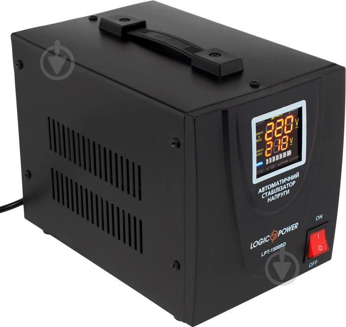 Стабилизатор напряжения LogicPower LPT-1500RD BLACK (1050W) - фото 1