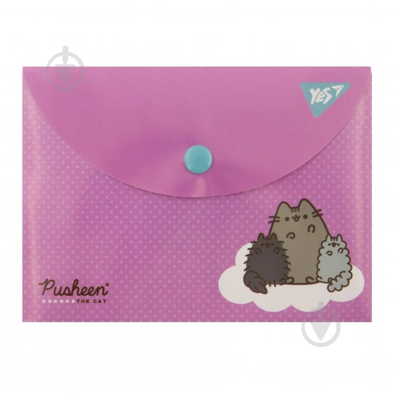 Папка-конверт на кнопке Pusheen B7 YES - фото 1 Папка-конверт на кнопке Pusheen B7 YES - фото 1