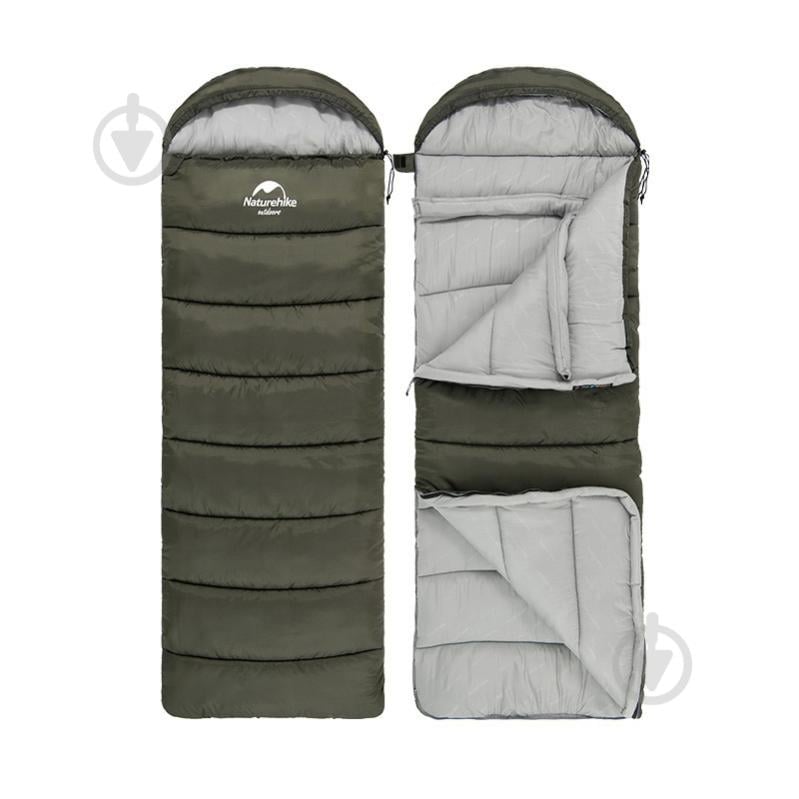 Спальник Naturehike с капюшоном U350S NH20MSD07 (-3°C) левый Темно-зеленый (6927595764329-L) - фото 3