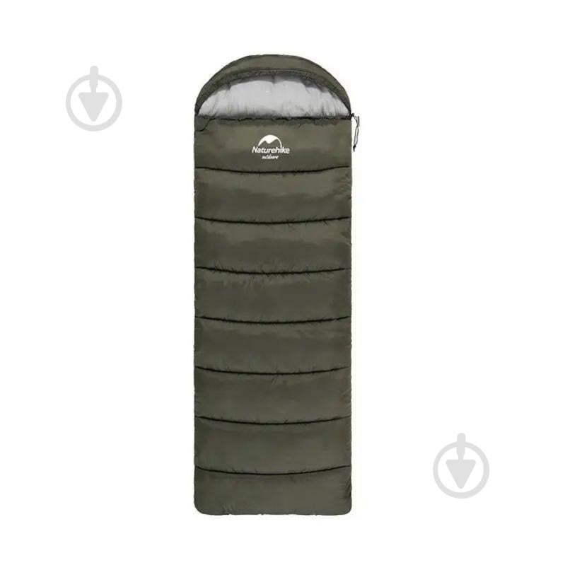 Спальник Naturehike с капюшоном U350S NH20MSD07 (-3°C) левый Темно-зеленый (6927595764329-L) - фото 1