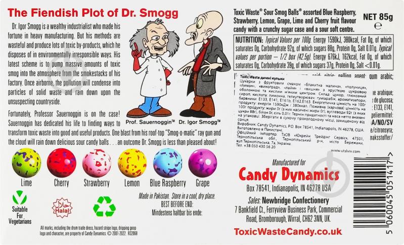 Цукерки Toxic Waste Димні кульки 85 г - фото 4