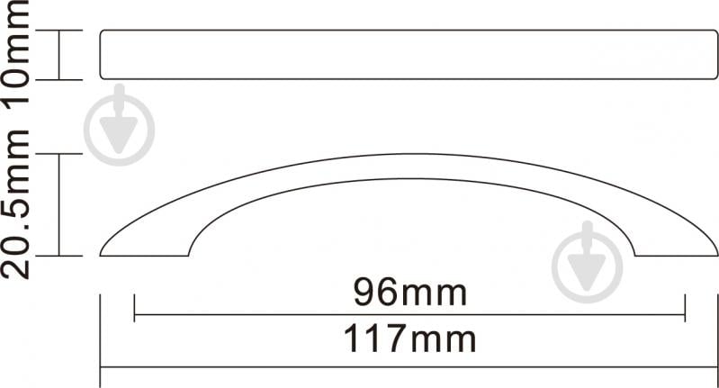 Мебельная ручка скоба DC DS 27 G5 96 мм сатин - фото 2