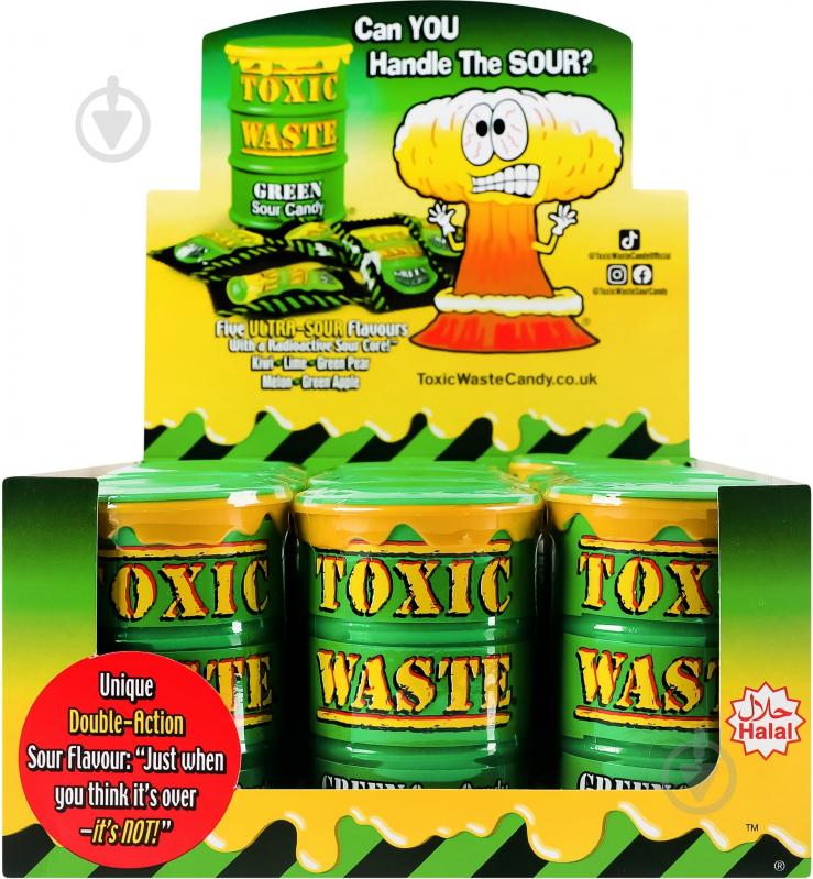 Конфеты Toxic Waste Зеленая бочка 42,5 г - фото 6 Конфеты Toxic Waste Зеленая бочка 42,5 г - фото 6