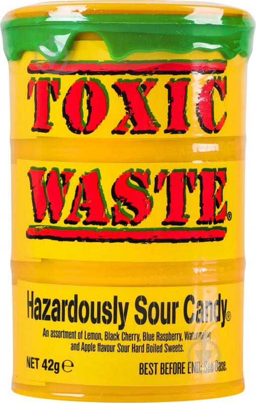 Конфеты Toxic Waste Желтая бочка 42,5 г - фото 2