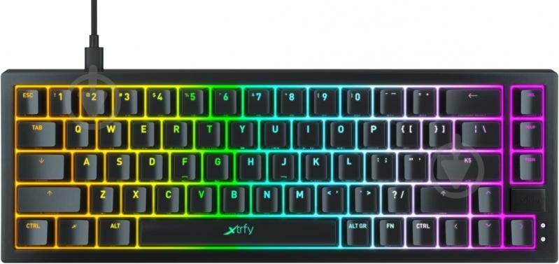 Клавиатура Xtrfy K5 68 keys Kailh Red Hot-swap RGB (K5-RGB-CPT-BLACK-R-UKR) black - фото 1