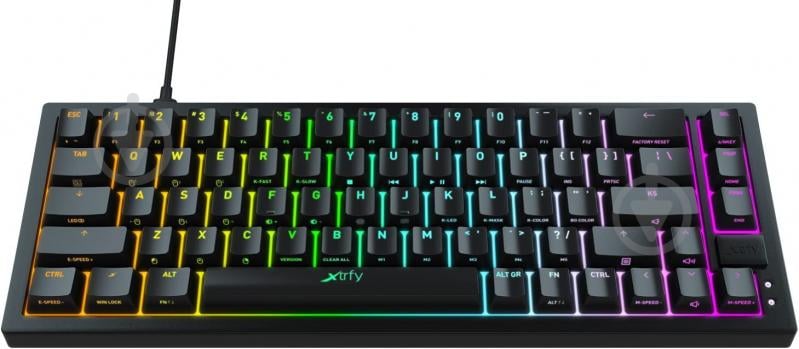 Клавиатура Xtrfy K5 68 keys Kailh Red Hot-swap RGB (K5-RGB-CPT-BLACK-R-UKR) black - фото 8