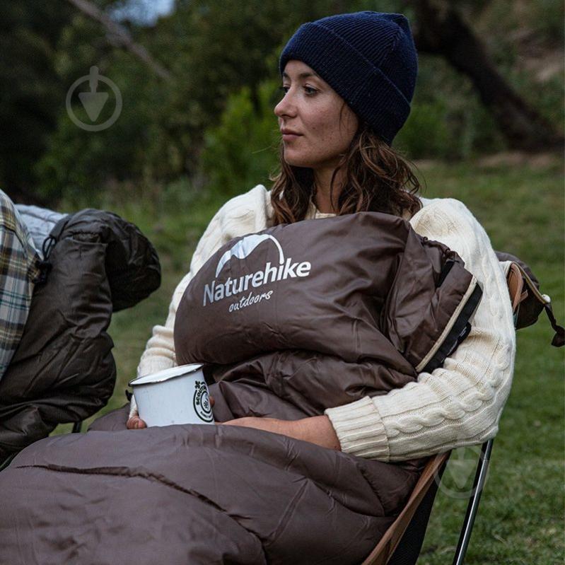 Спальник Naturehike с капюшоном U350S NH20MSD07 (-3°C) левый Коричневый (6927595764312-L) - фото 4