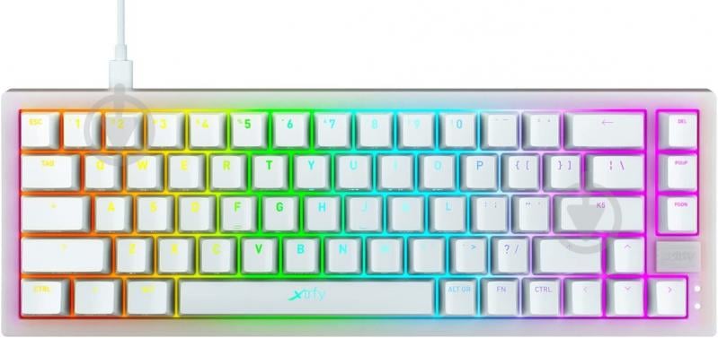 Клавиатура Xtrfy K5 68 keys Kailh Red Hot-swap RGB (K5-RGB-CPT-TPWHITE-R-UKR) white - фото 1