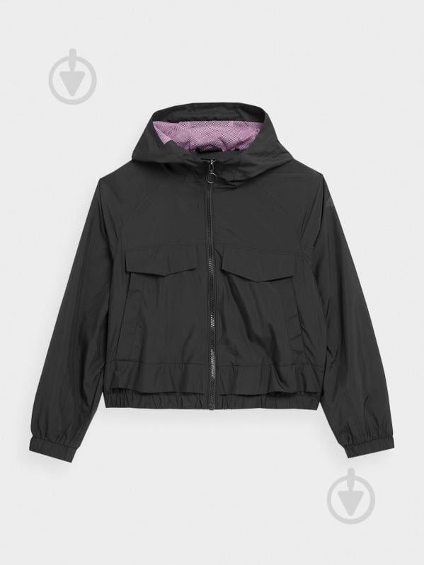 Вітрівка для дівчаток демісезонна 4F JACKET F085 4FJSS23TJACF085-20S чорна - фото 1