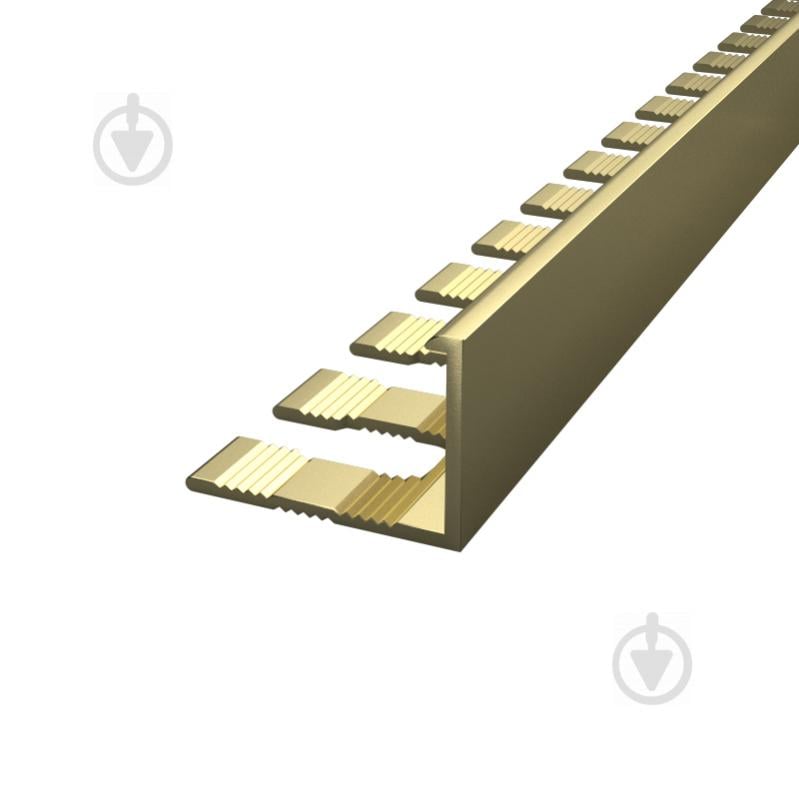 Уголок для плитки АЛЮПРО внешний гребень алюминий 12,5 мм 2,71м золото