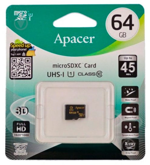 Карта памяти Apacer microSDXC 64 ГБ UHS-I (AP64GMCSX10U1-RA) - фото 2