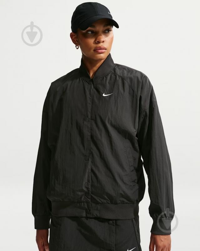 ᐉ Джемпер Nike W NSW STREET VARSITY JACKET IF0332-010 р.L чорний