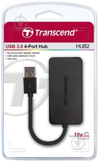 USB-хаб Transcend Transcend USB 3.0 HUB 4 Ports (TS-HUB2K) - фото 3