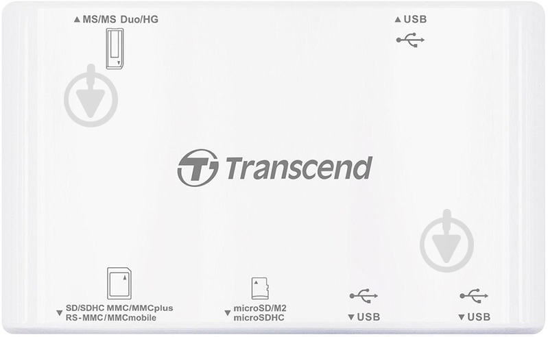 Кардрідер Transcend USB 2.0 + USB HUB (TS-RDP7W) - фото 2