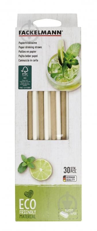 Соломка для коктейля Fackelmann 24х0,6 см 30 шт. 54833 - фото 1 Соломка для коктейля Fackelmann 24х0,6 см 30 шт. 54833 - фото 1