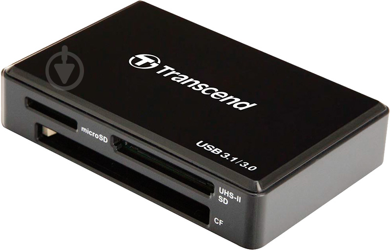 Кардридер Transcend USB 3.0 black (TS-RDF8K) - фото 1