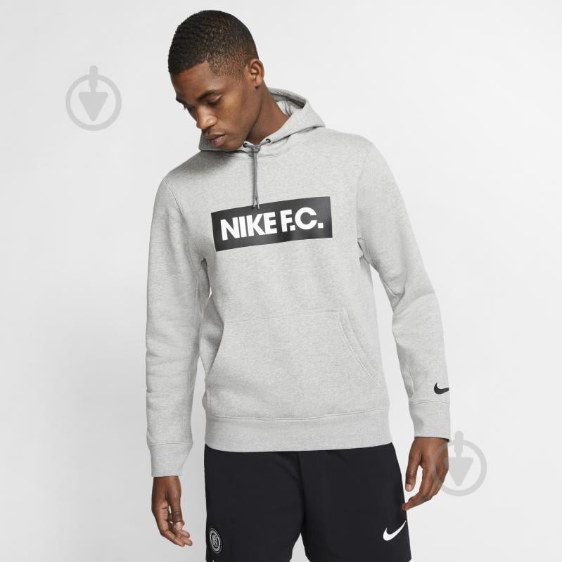 Джемпер Nike M NK FC ESSNTL FLC HOODIE PO CT2011-021 р. M серый - фото 1