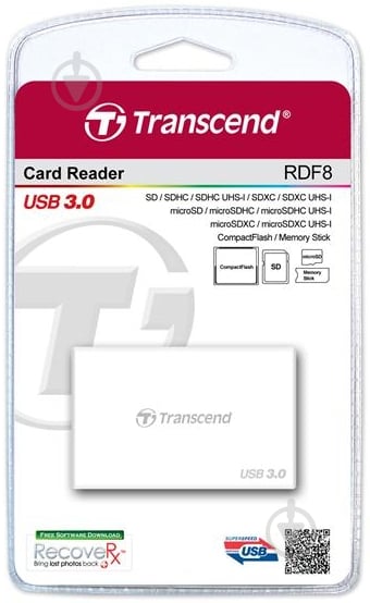 Кардрідер Transcend USB 3.0 white (TS-RDF8W) - фото 2