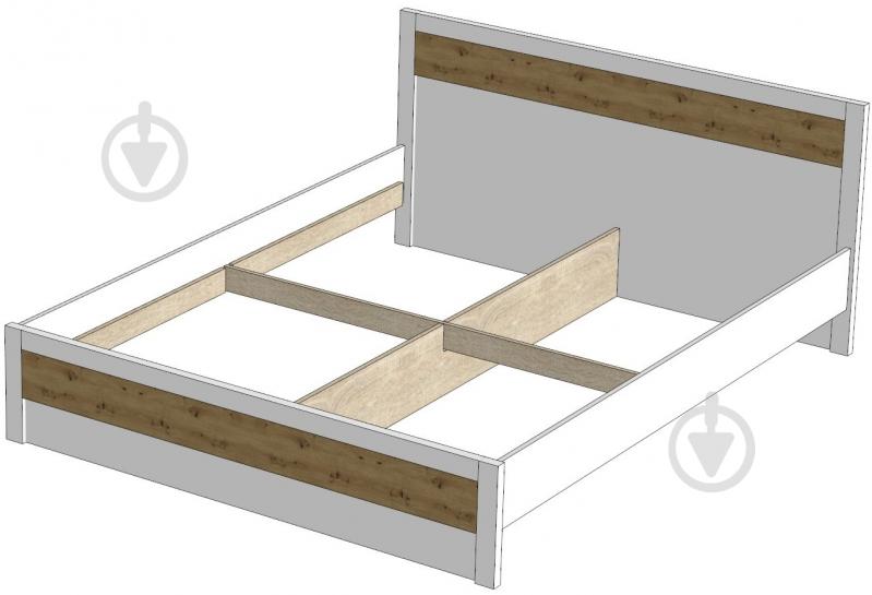Кровать Риека NEW 160x200 см белый/дуб артизан - фото 2